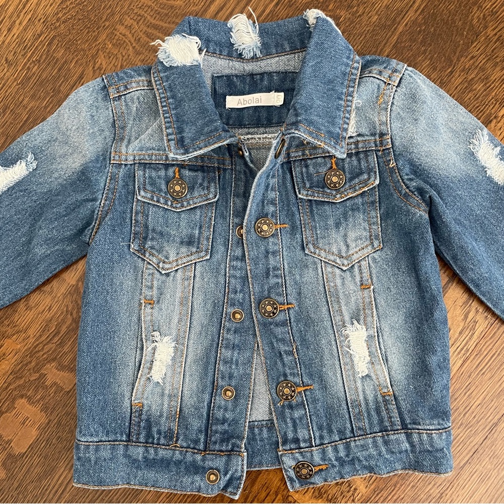Distressed Baby Denim Jacket